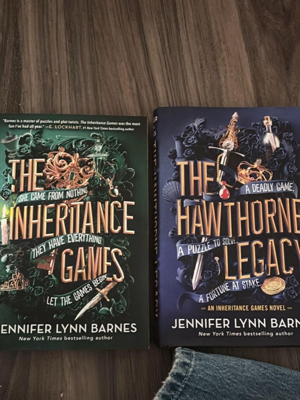 The Inheritance Games & The Hawthorne Legacy - Green and Blue Book Covers